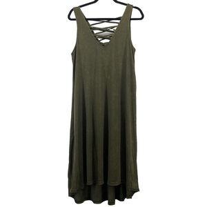 Hayden Size M‎ High Low Tank Dress Olive Forest Fairy Grunge Boho Festival Flowy